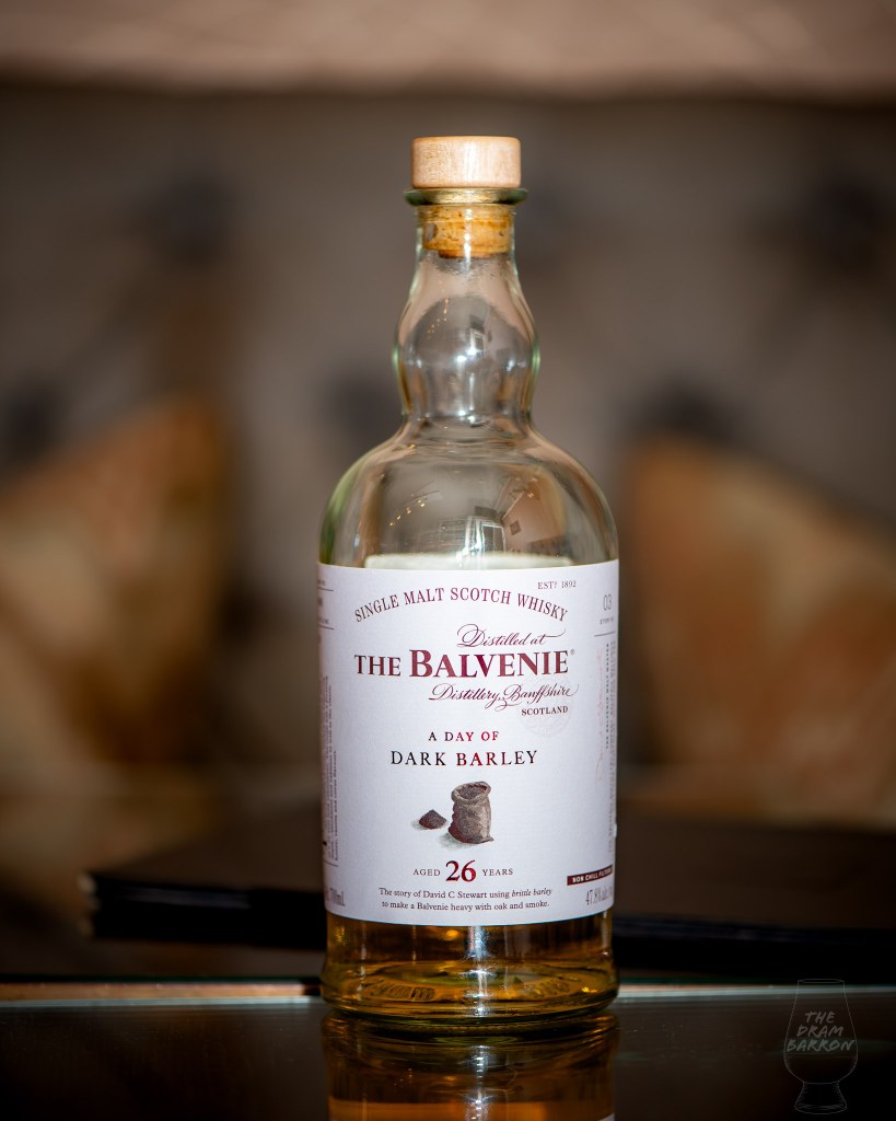 Picture of The Balvenie 26 Year Old - A Day of Dark Barley inside on a table