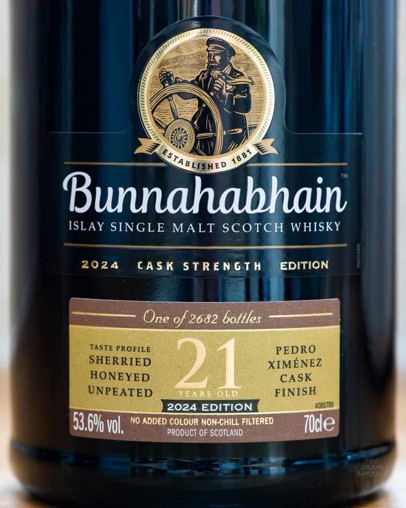 Picture of Bunnahabhain 21 Year Old Cask Strength 2024 Edition Whisky label